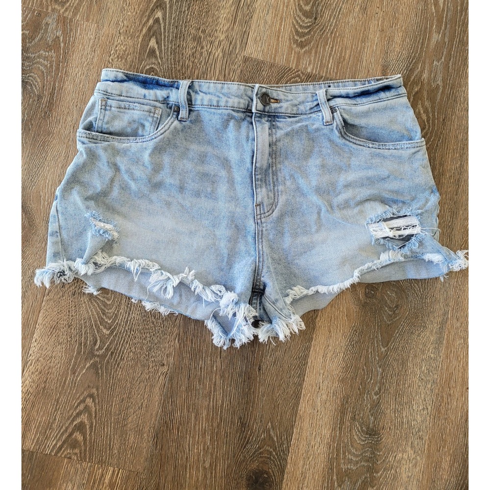 KUT from the Kloth Denim Shorts Ripped Distressed Frayed Hem Light Wash‎ 14 #20